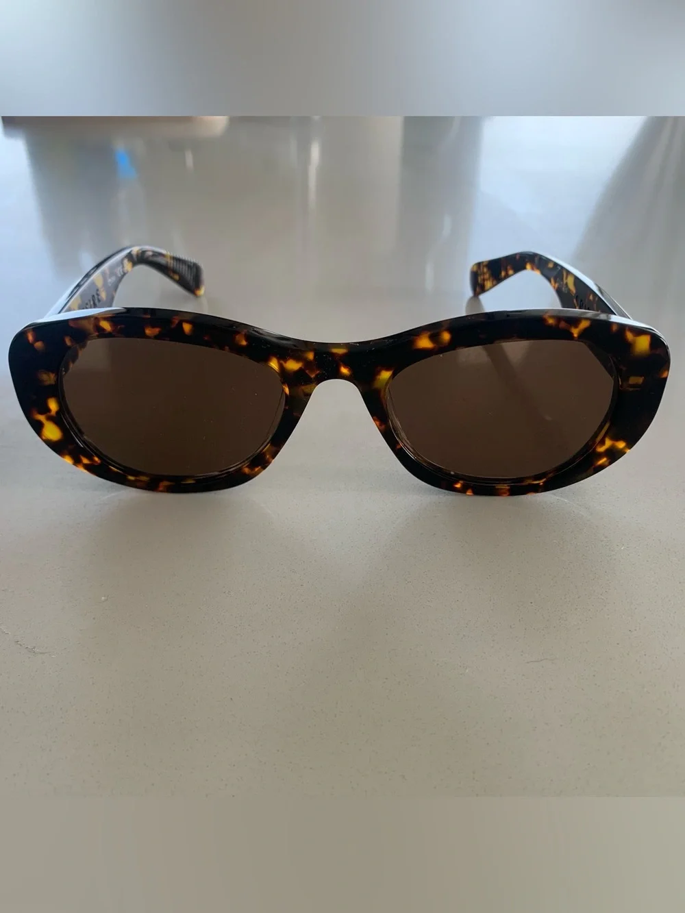 Spitfire Tortoiseshell Oval Sunglasses with Brown Lenses
